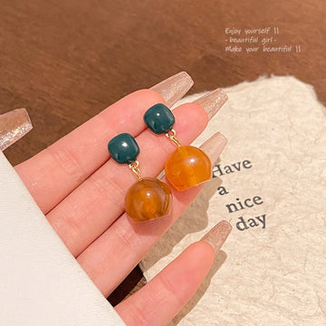 DAIIIBABYYY  -  Sapphire Amber Pendant Earrings Retro Personalized Fashion Women's Earrings Festival Party Girls Jewelry Gifts